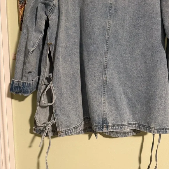 Side Tie Jean Chore Jacket - Picture 11 of 11